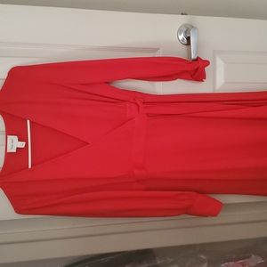 Beautiful red orange color dress.